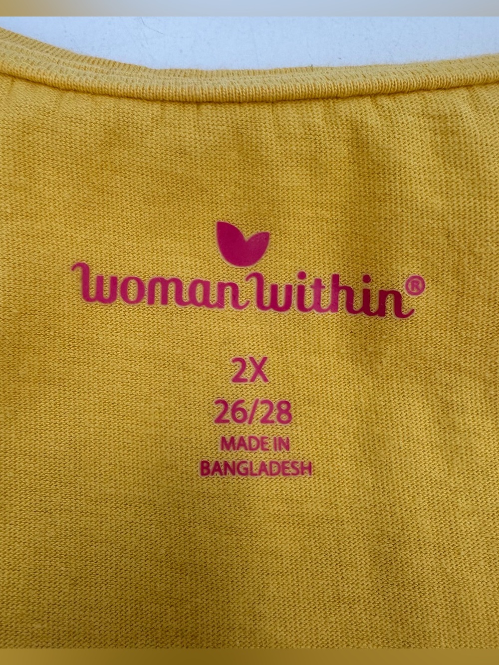 Woman Within Tee Womens 2X 26/28 Plus Yellow Gathered Scoop Neck Short Slv Top - Picture 4 of 11